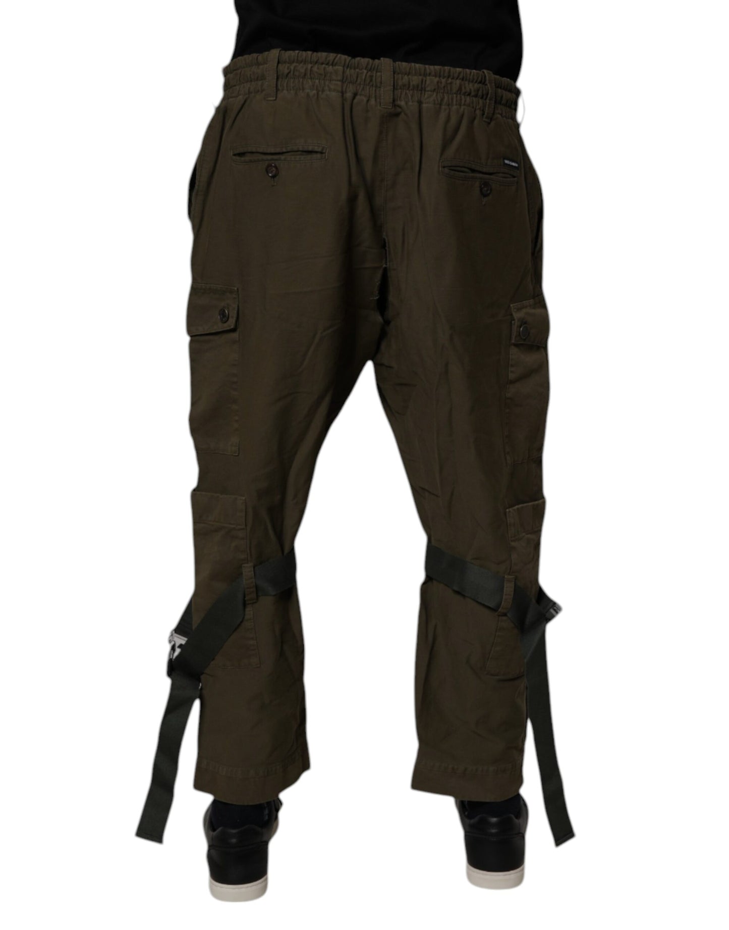 Brown Cotton Stretch Cargo Pants