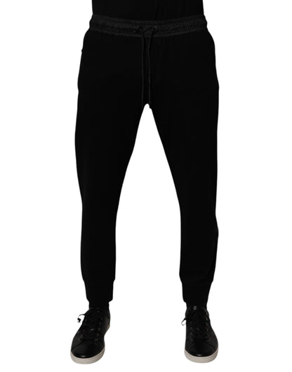 Black Cotton Blend Men Jogger Sweatpants Pants