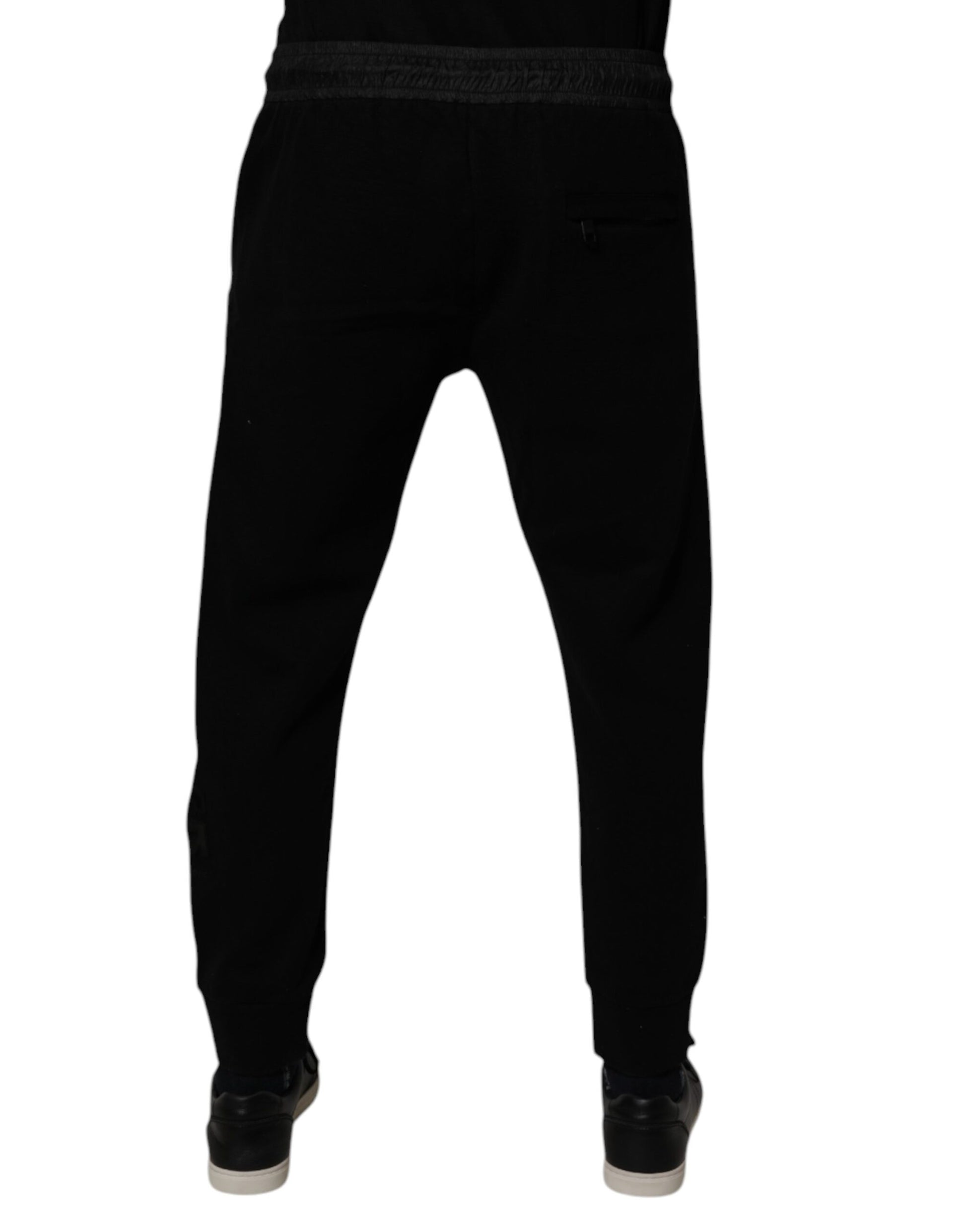 Black Cotton Blend Men Jogger Sweatpants Pants