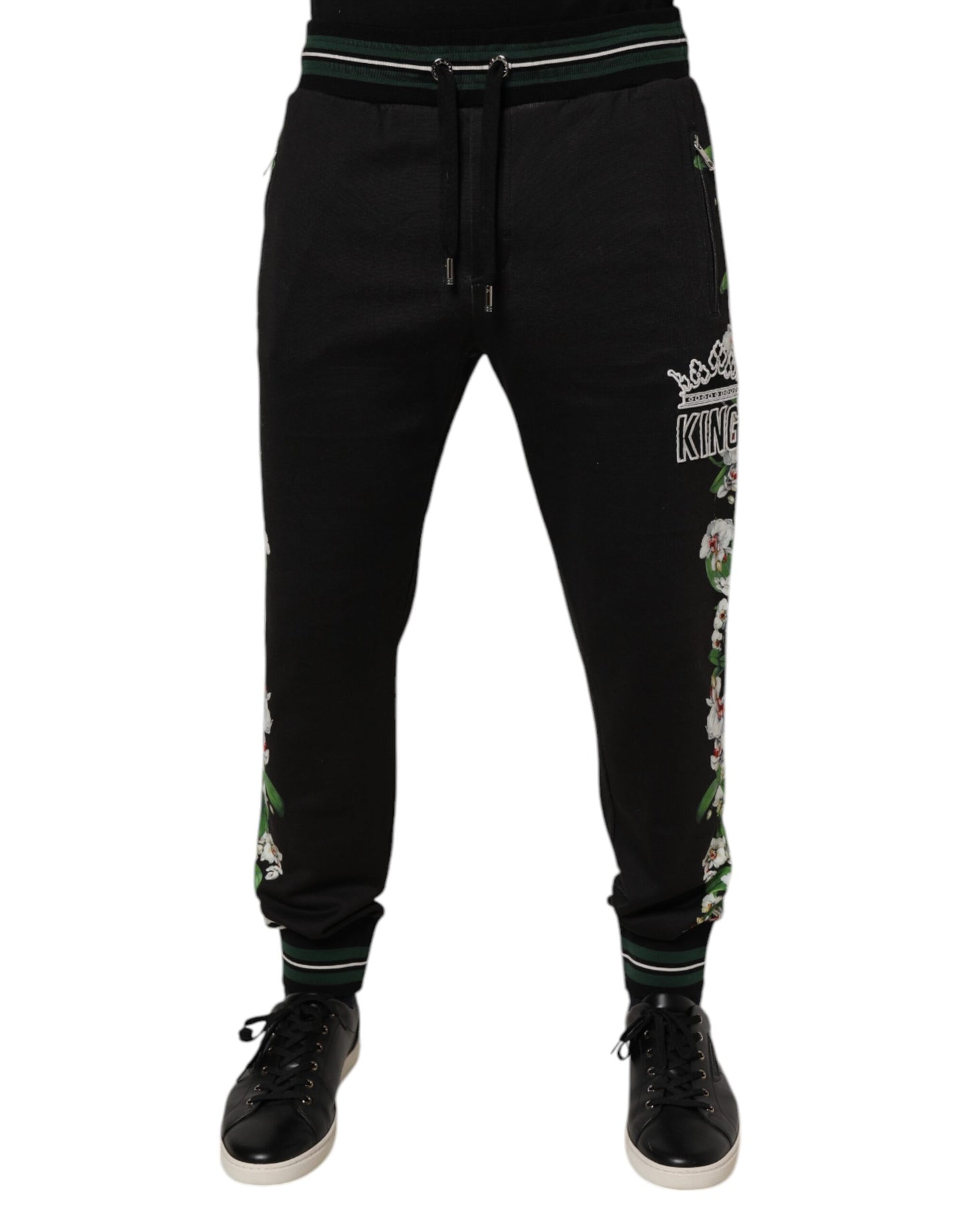 Black Floral King Men Jogger Sweatpants Pants