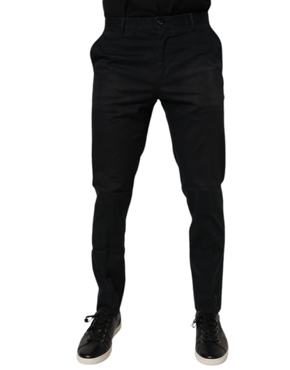 Black Cotton Stretch Skinny Dress Formal Pants