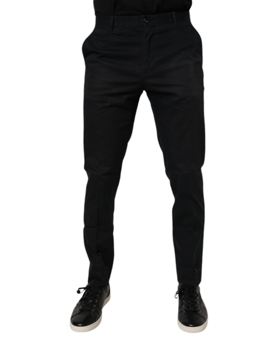Black Cotton Stretch Skinny Dress Formal Pants