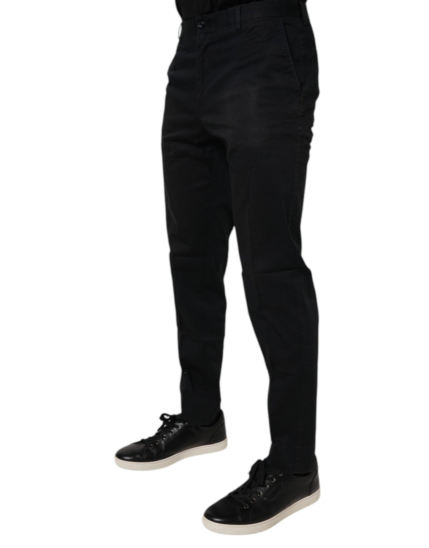 Black Cotton Stretch Skinny Dress Formal Pants