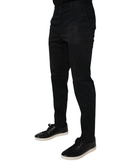 Black Cotton Stretch Skinny Dress Formal Pants