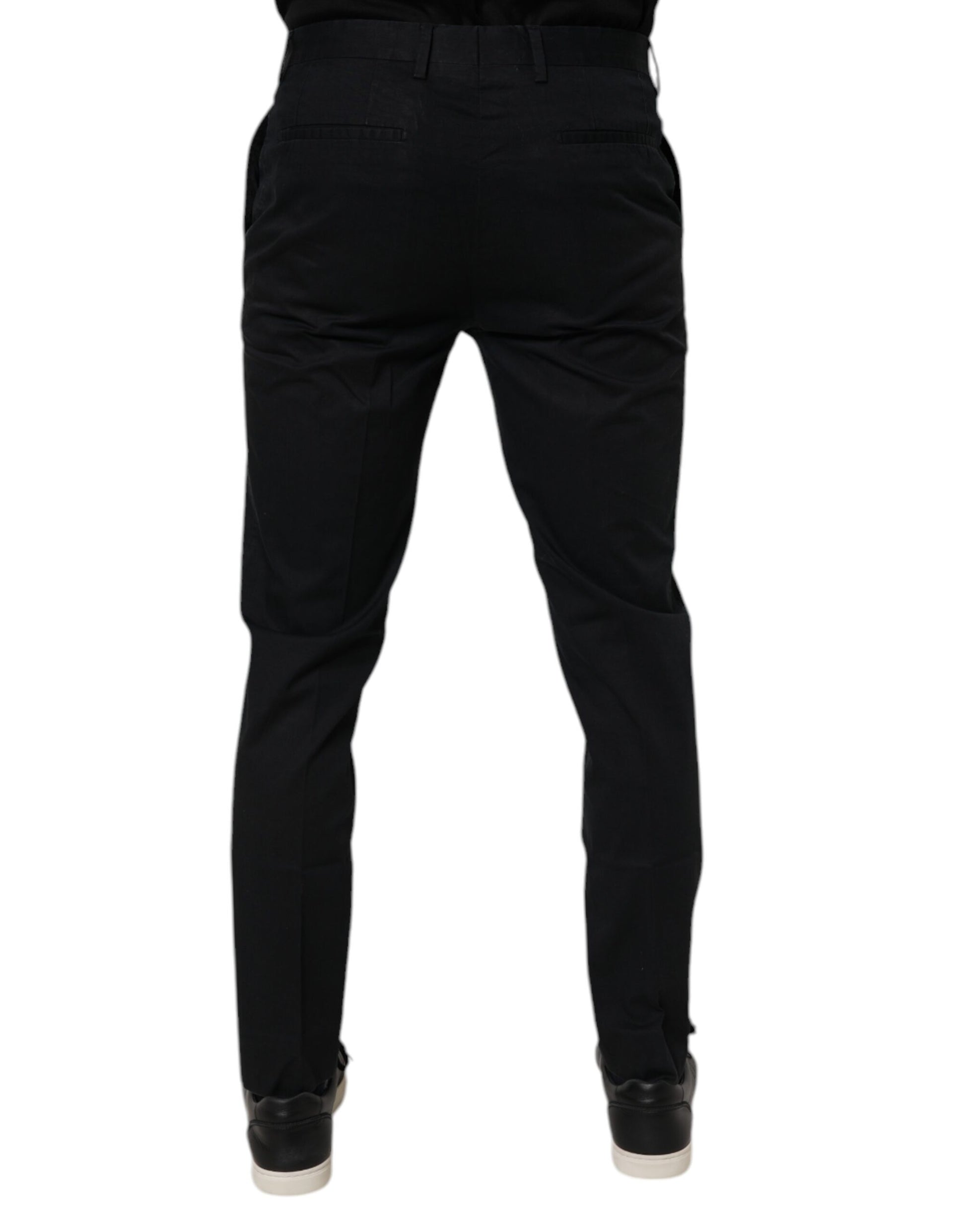 Black Cotton Stretch Skinny Dress Formal Pants