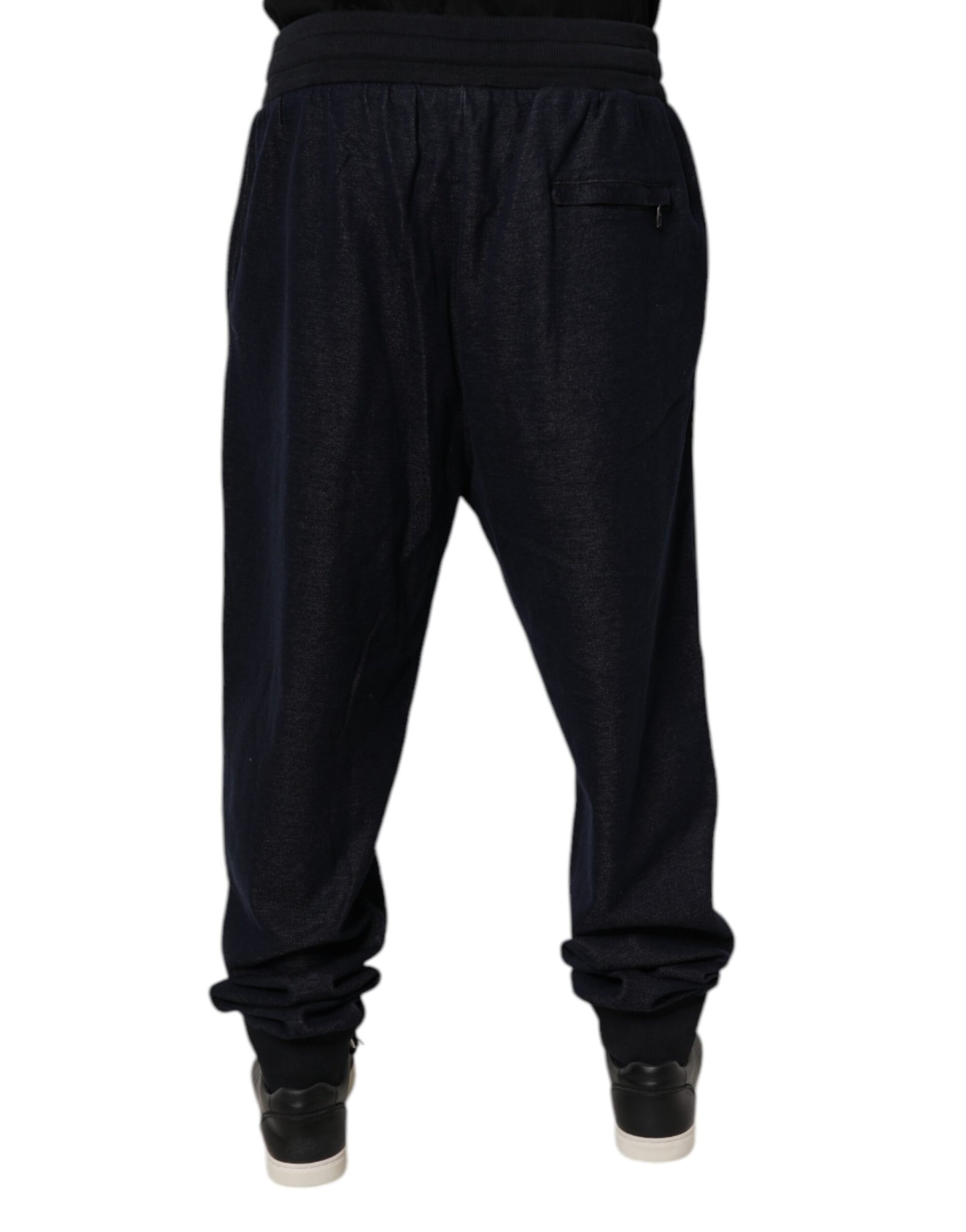 Black Jacquard Cotton Jogger Sweatpants Pants