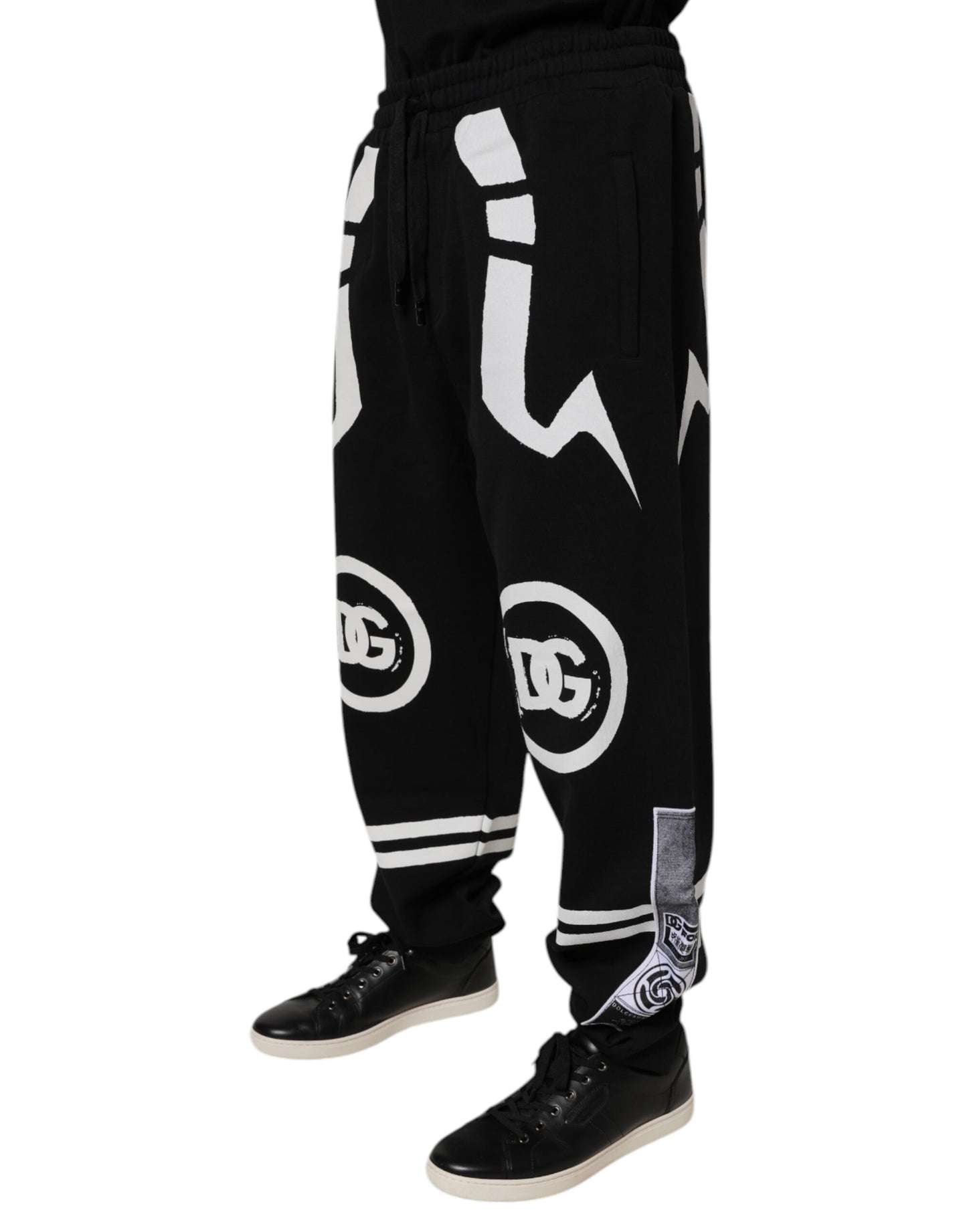 Black Logo Cotton Jogger Sweatpants Pants