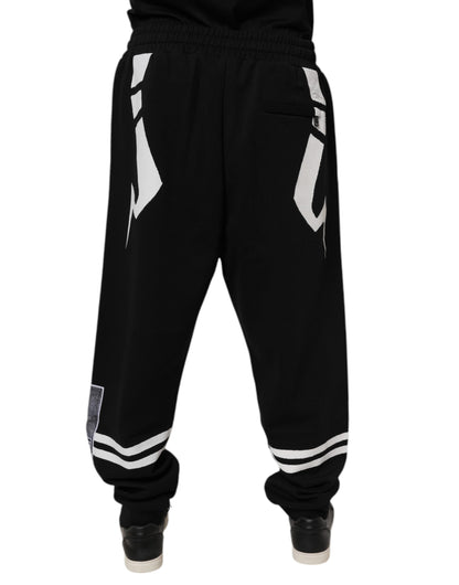 Black Logo Cotton Jogger Sweatpants Pants