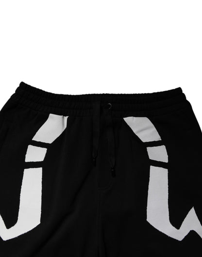 Black Logo Cotton Jogger Sweatpants Pants