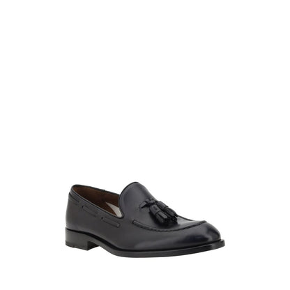 Black Calf Leather Bos Taurus Slip-On Loafers