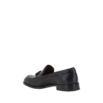 Black Calf Leather Bos Taurus Slip-On Loafers