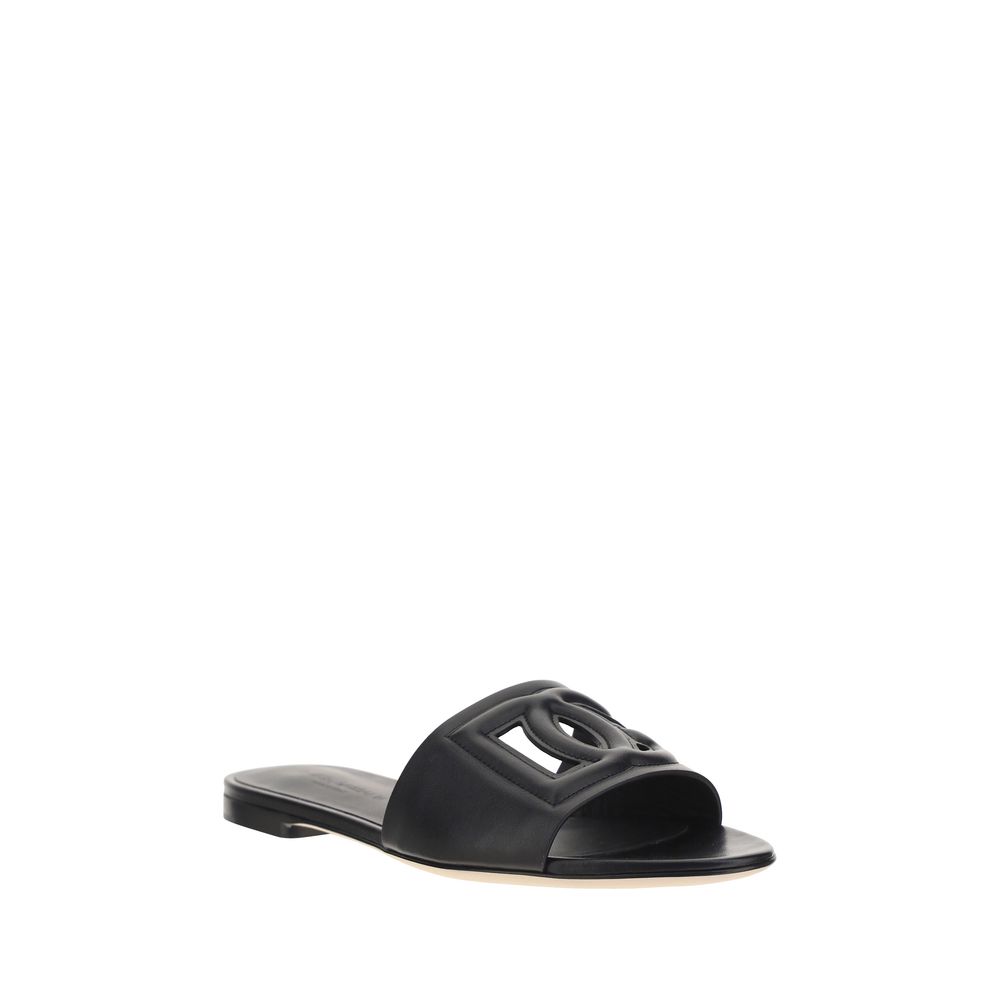 Black Calf Leather Bos Taurus Sandals