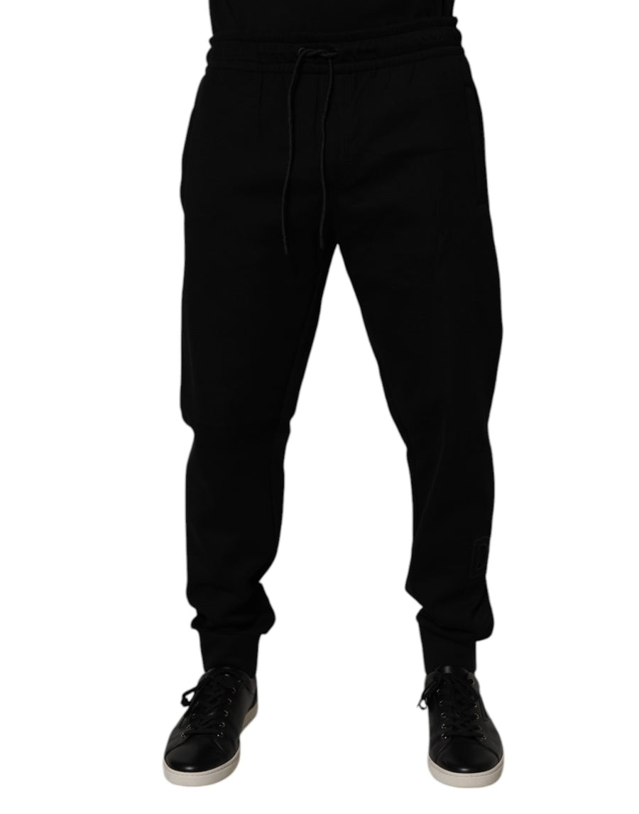 Black Cotton Blend Jogger Sweatpants Pants