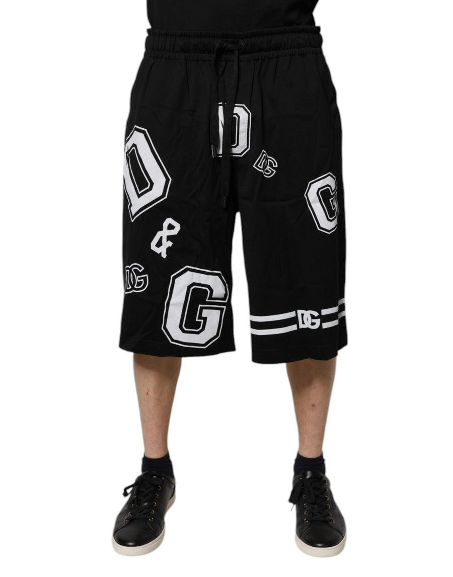 Black Logo Cotton Bermuda Sweatshorts Shorts