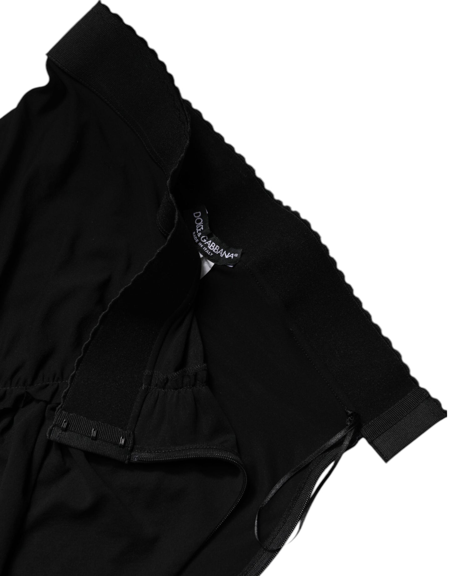 Black Mermaid Cut High Waist Midi Skirt