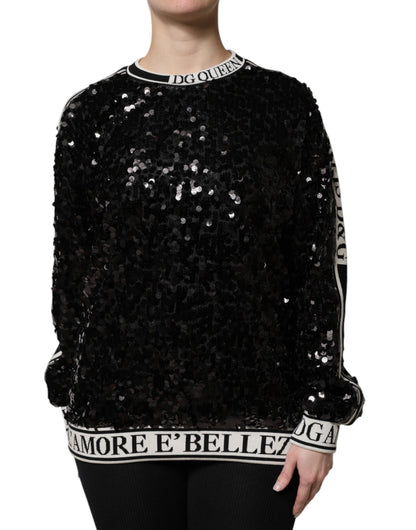 Black DG Queen Sequin Pullover Sweater