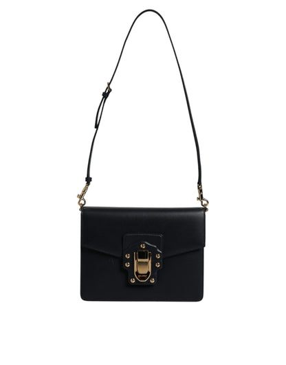 Black Calfskin Leather Shoulder Strap Bag