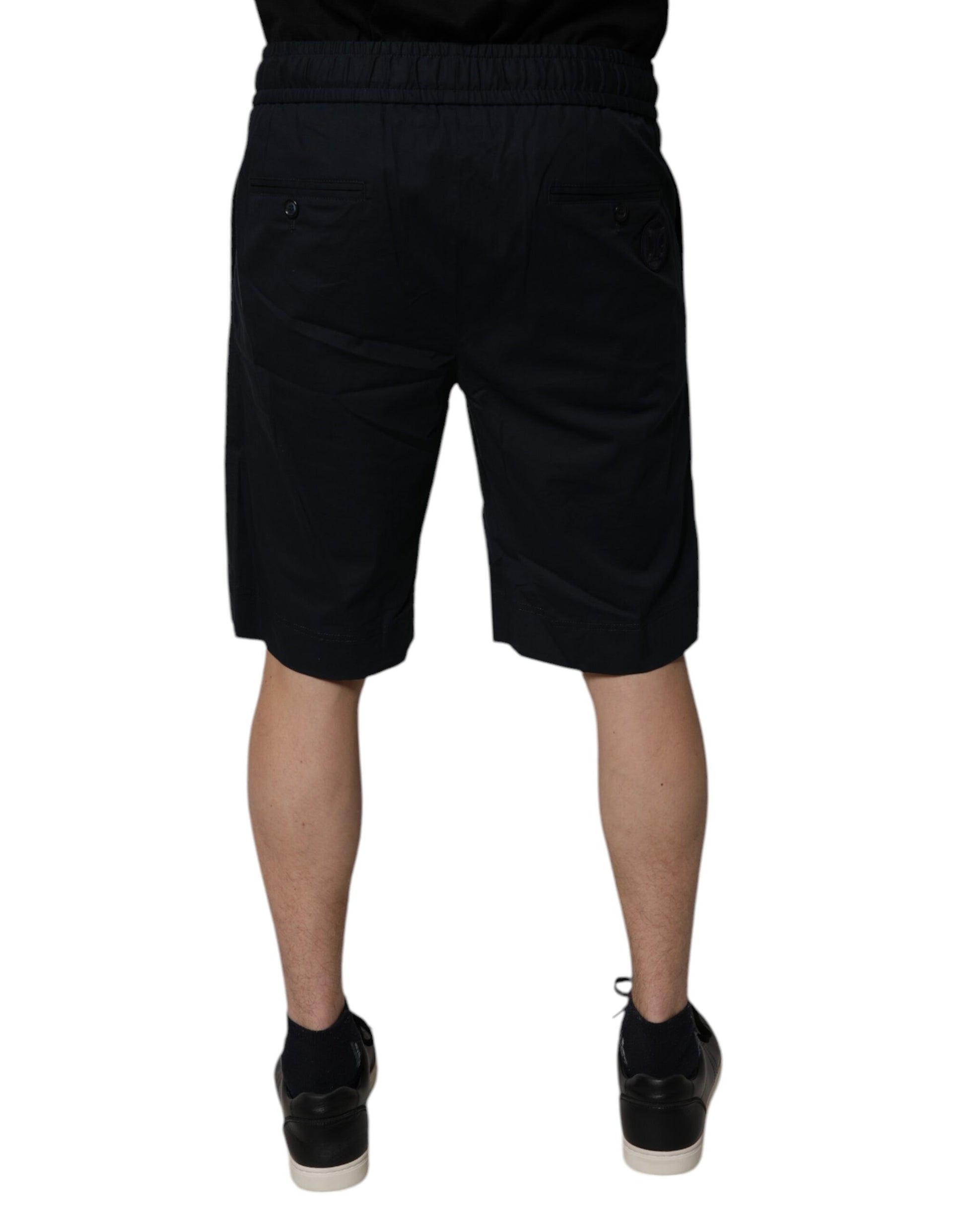 Black Cotton Sweatshorts Men Bermuda Shorts