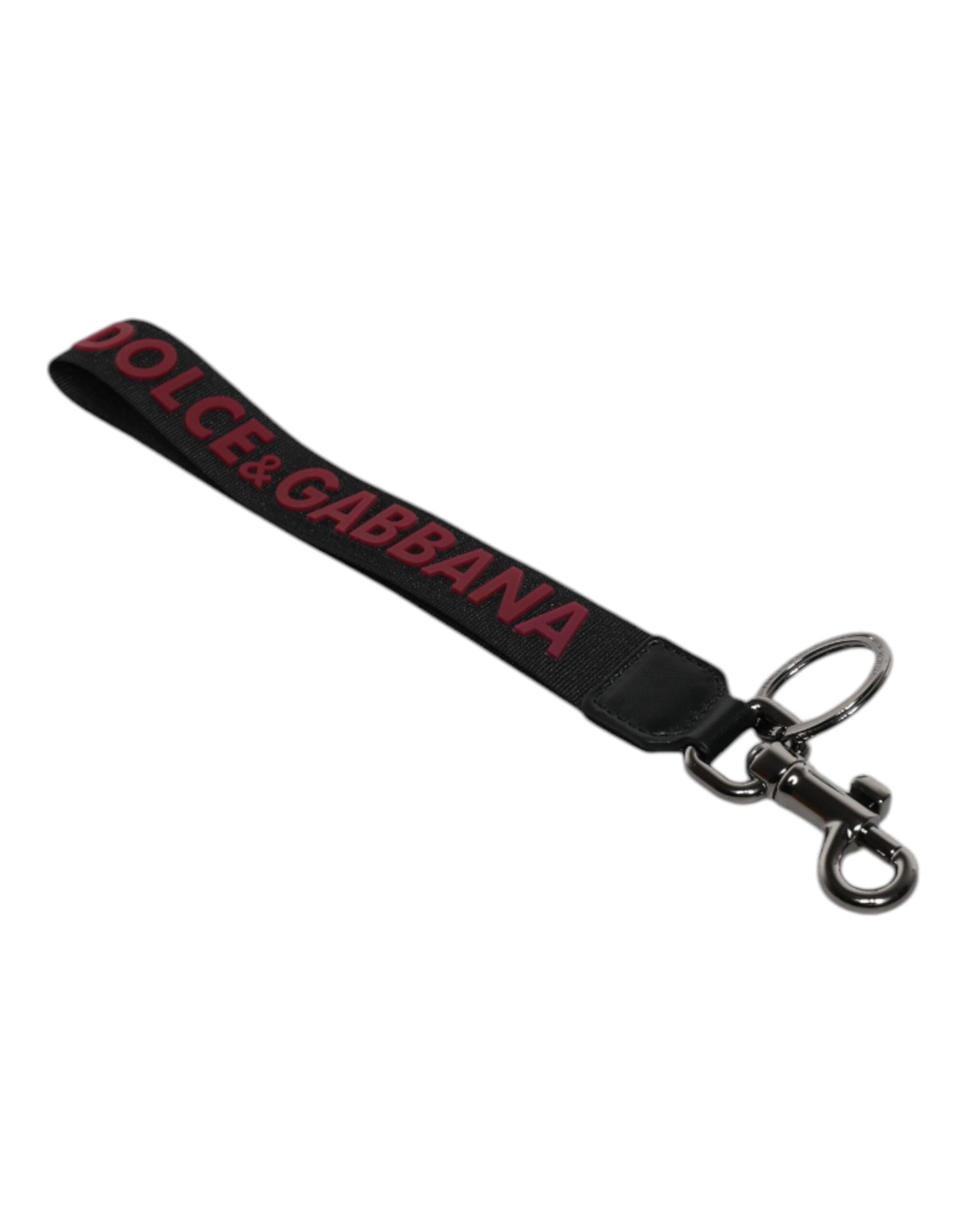 Black Logo Nylon Silver Brass Men Holder Keychain Keyring