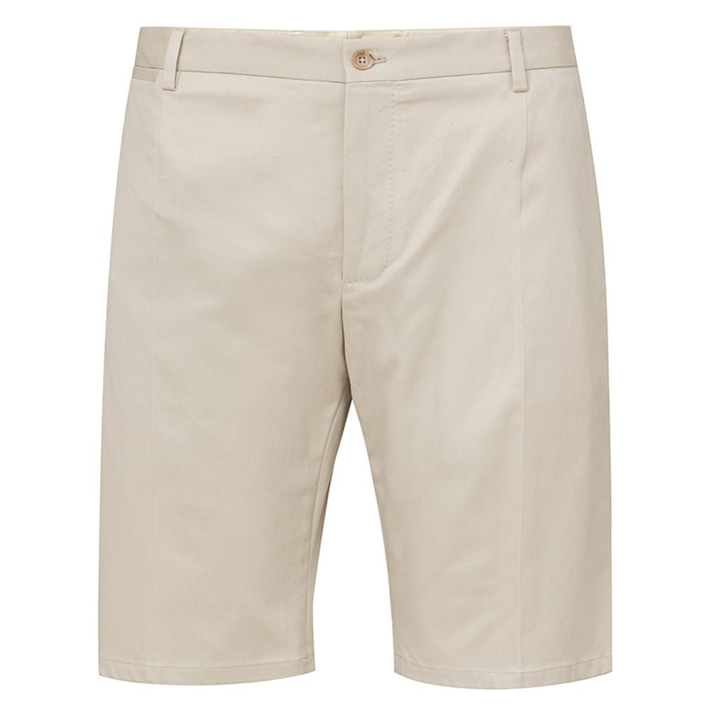 Beige Cotton Bermuda Shorts