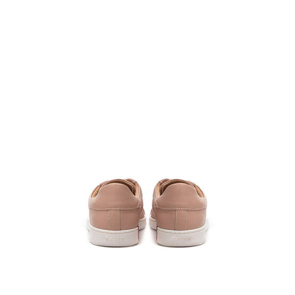 Pink Leather Low Top Sneakers