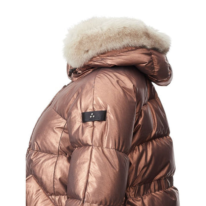 Pink Polyester Full-Length Jacket