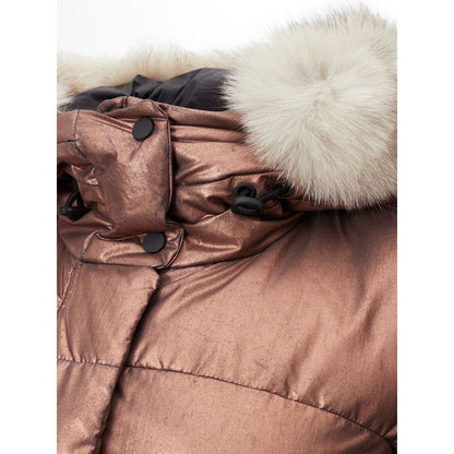 Pink Polyester Full-Length Jacket