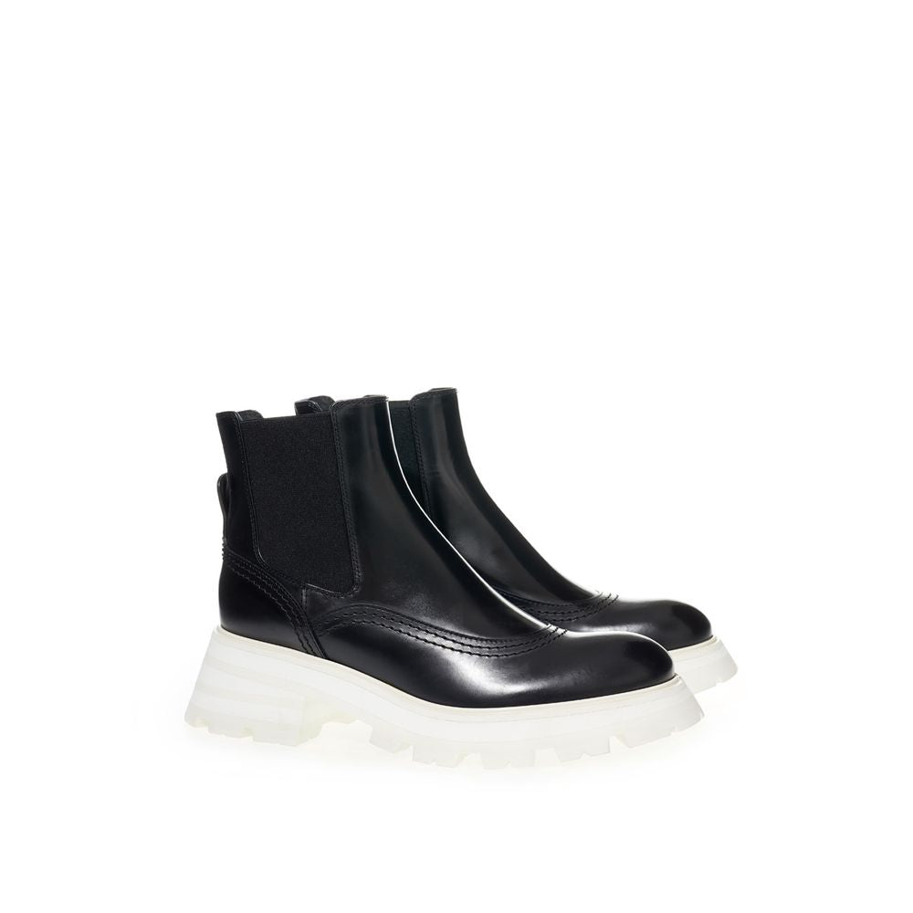 Black Leather Chelsea Boots