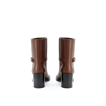 Brown Leather Ankle Boots
