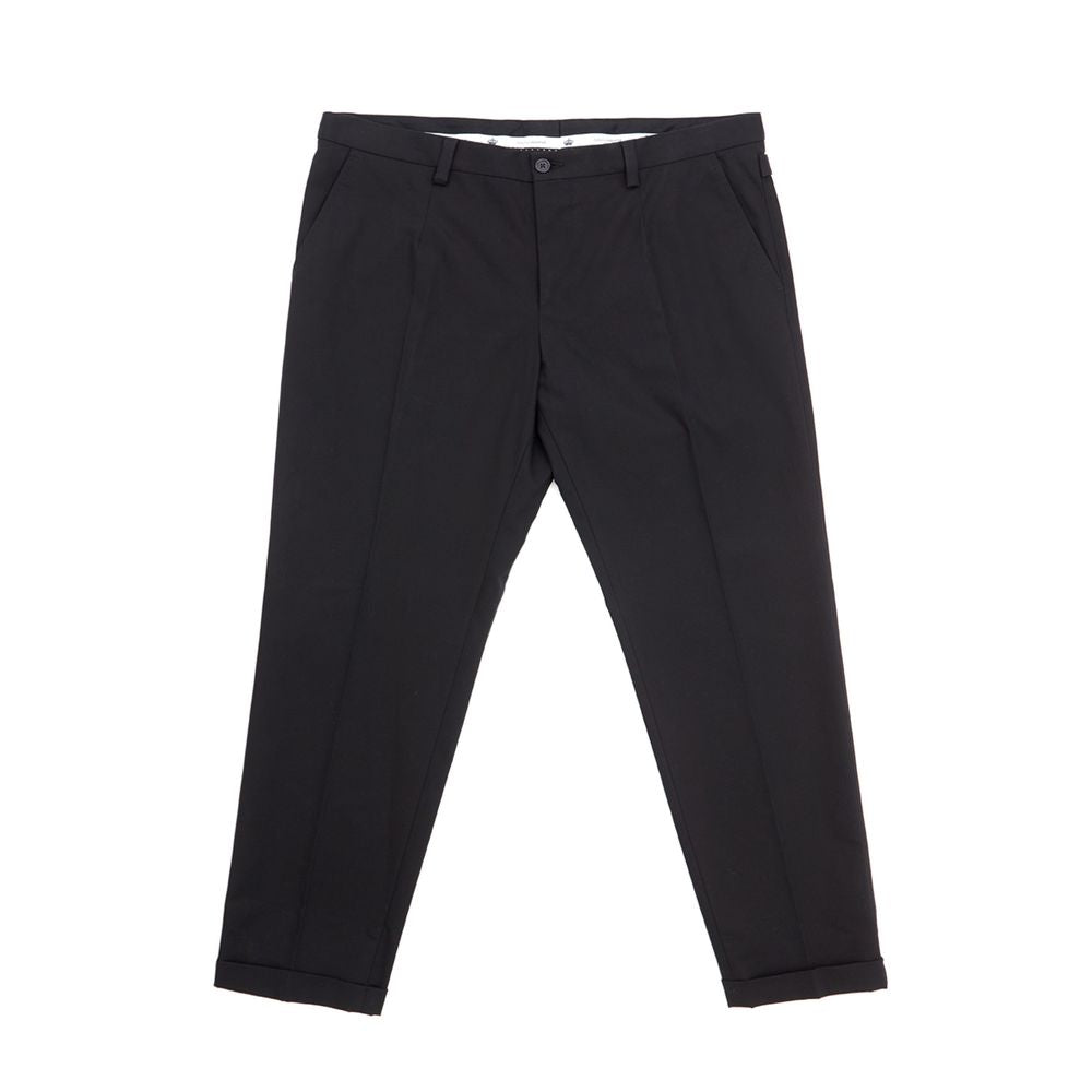 Black Cotton Chino Pants
