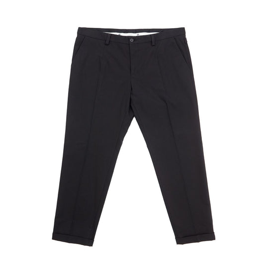 Black Cotton Chino Pants