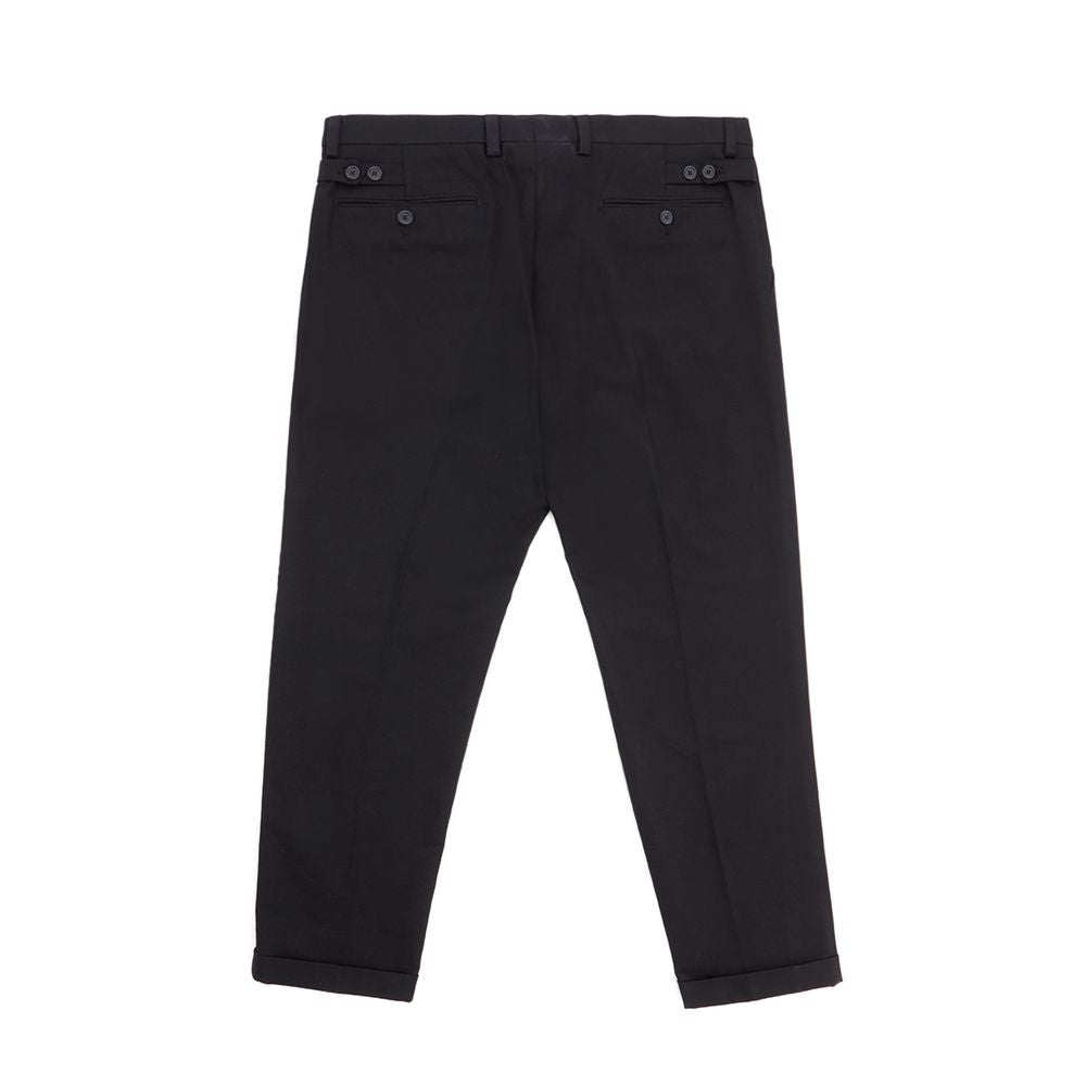 Black Cotton Chino Pants