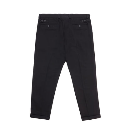 Black Cotton Chino Pants