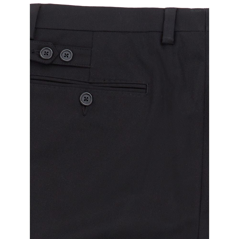 Black Cotton Chino Pants