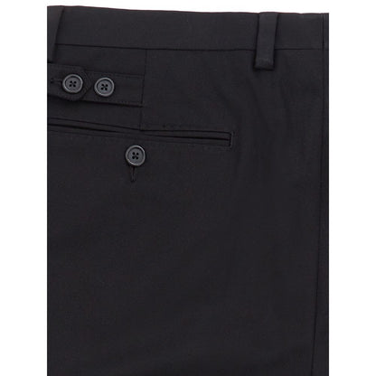 Black Cotton Chino Pants