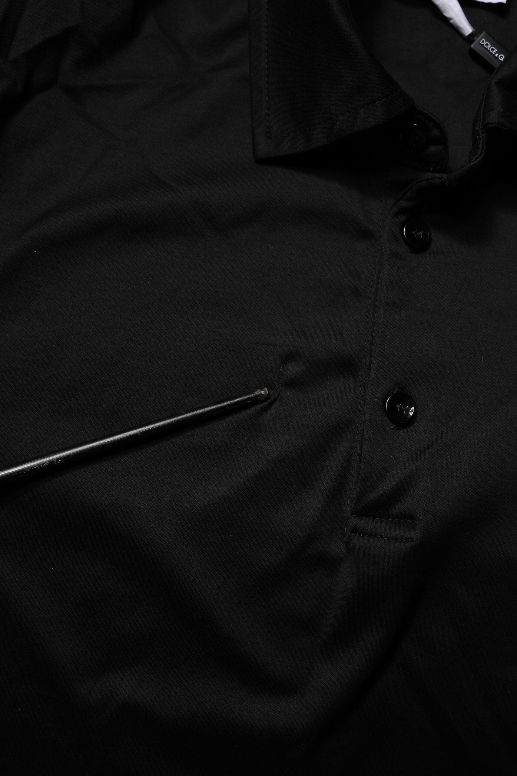 Black Cotton Collared Polo T-shirt