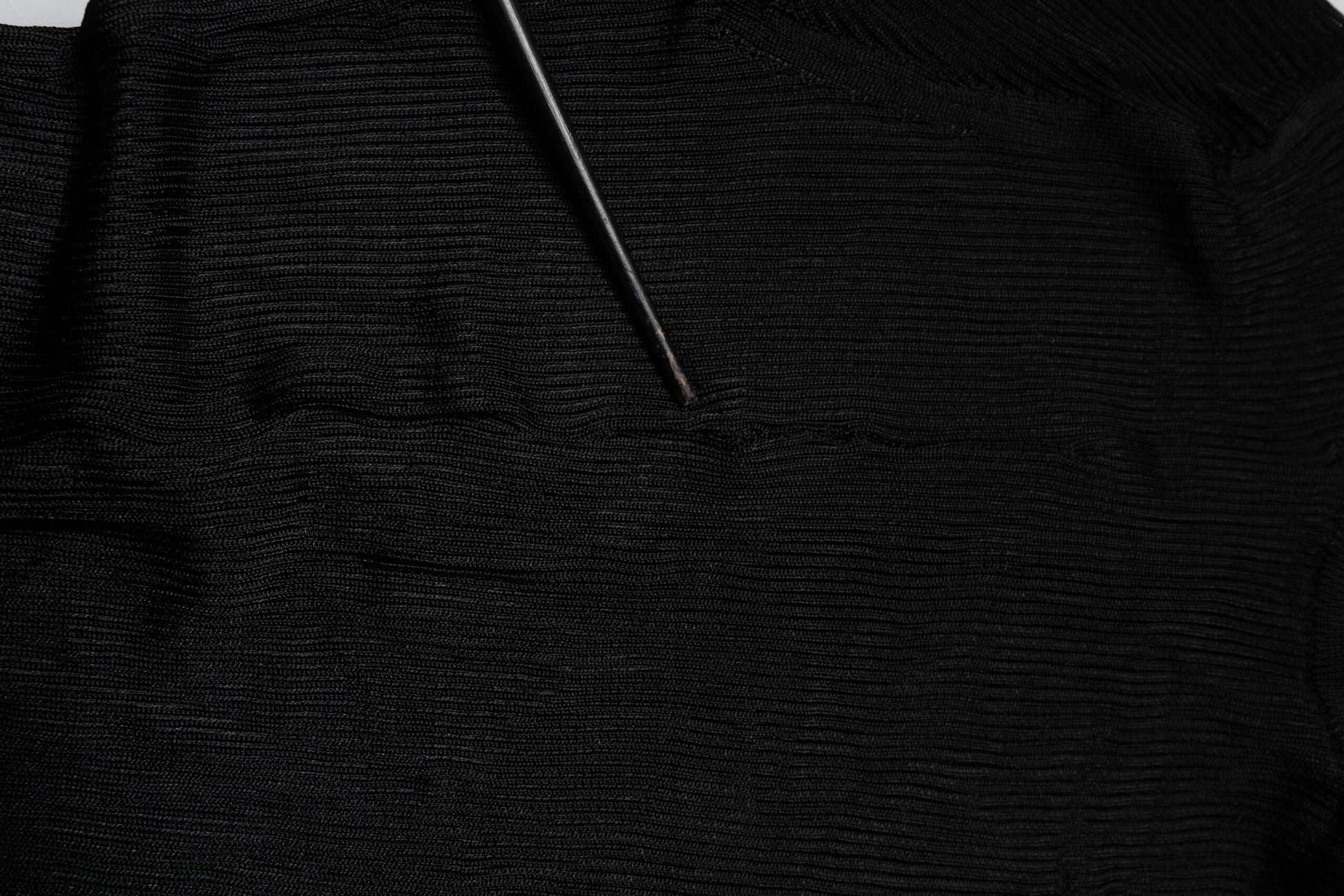 Black Knit Long Sleeves Turtleneck Slim Top