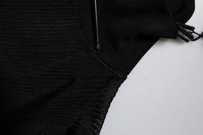 Black Knit Long Sleeves Turtleneck Slim Top