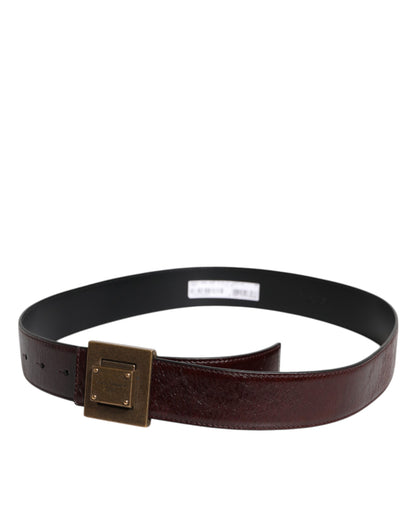 Brown Leather Gold Metal Buckle Classic Belt