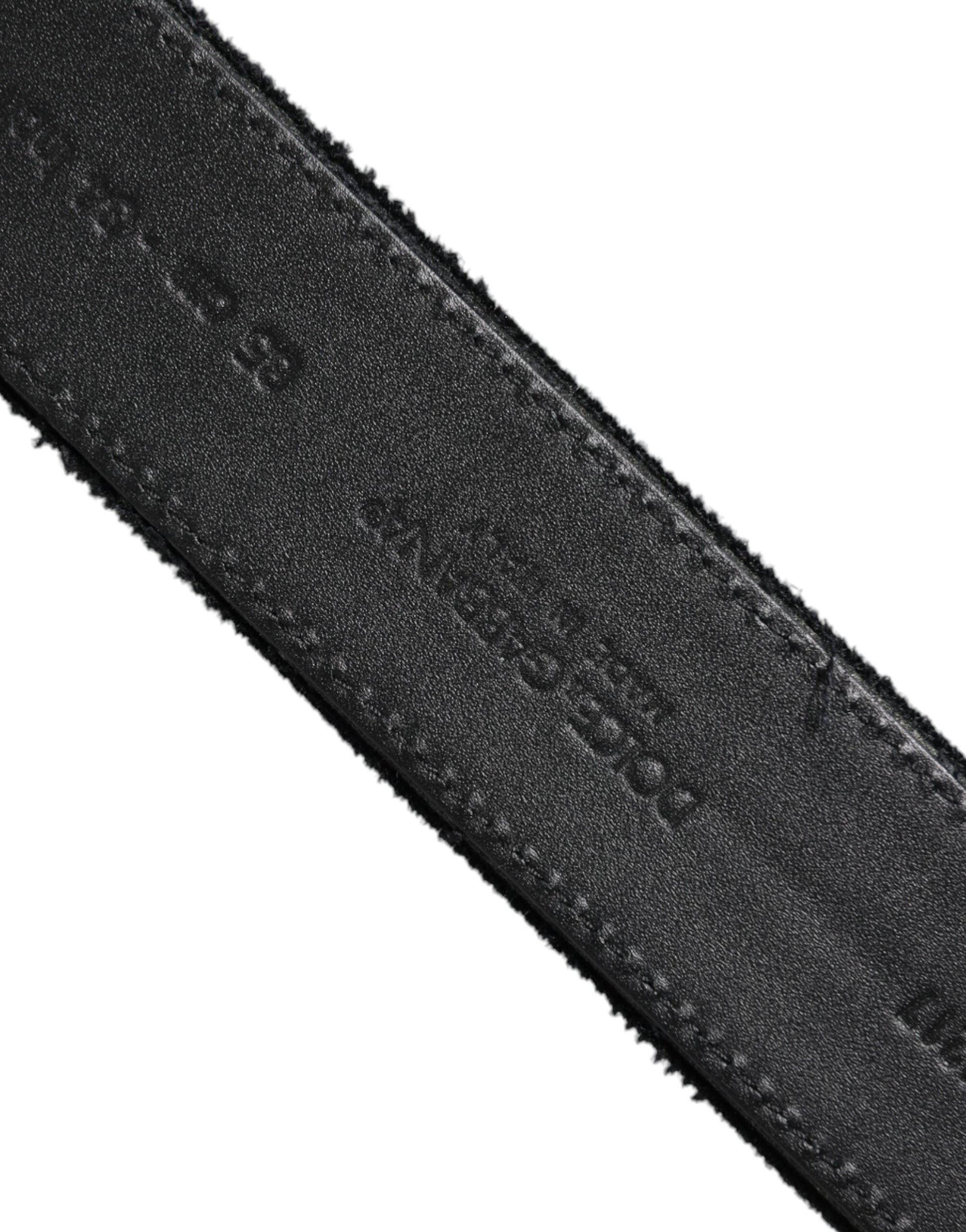 Black Cotton Silver Tone Metal Buckle Belt