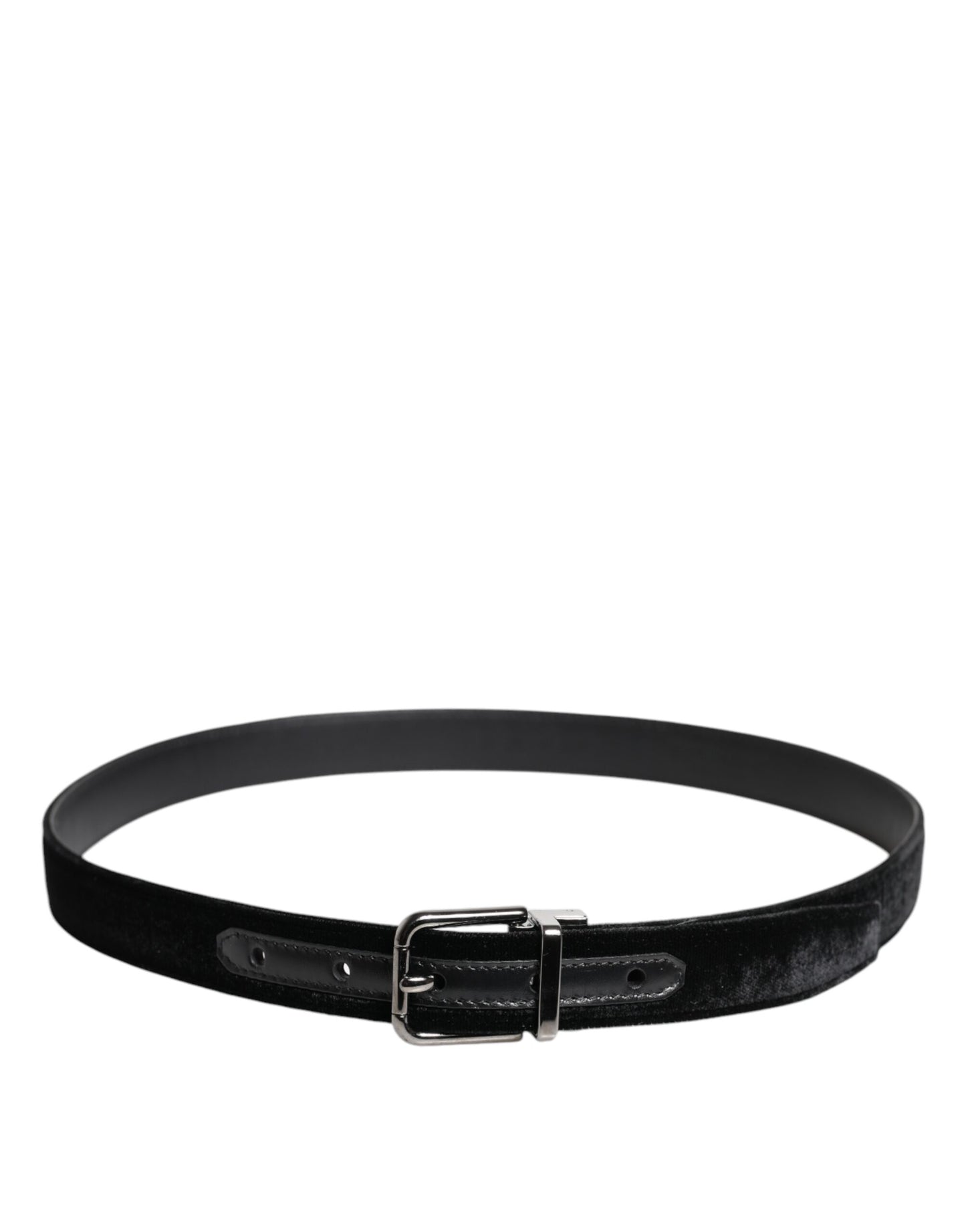 Black Leather Metal Buckle Classic Belt