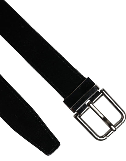 Black Leather Metal Buckle Classic Belt