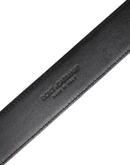 Black Leather Metal Buckle Classic Belt