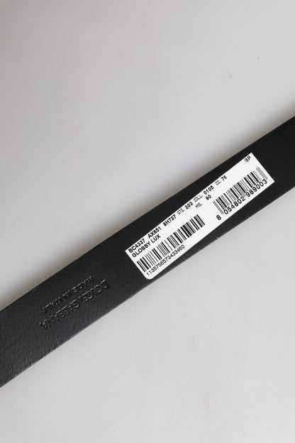 Brown Leather Classic Metal Logo Buckle Belt