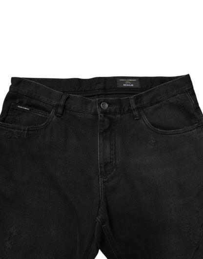 Black Cotton Skinny Men Denim Jeans