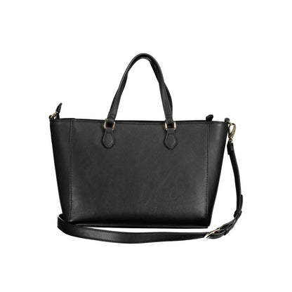 Black Polyurethane Women Handbag