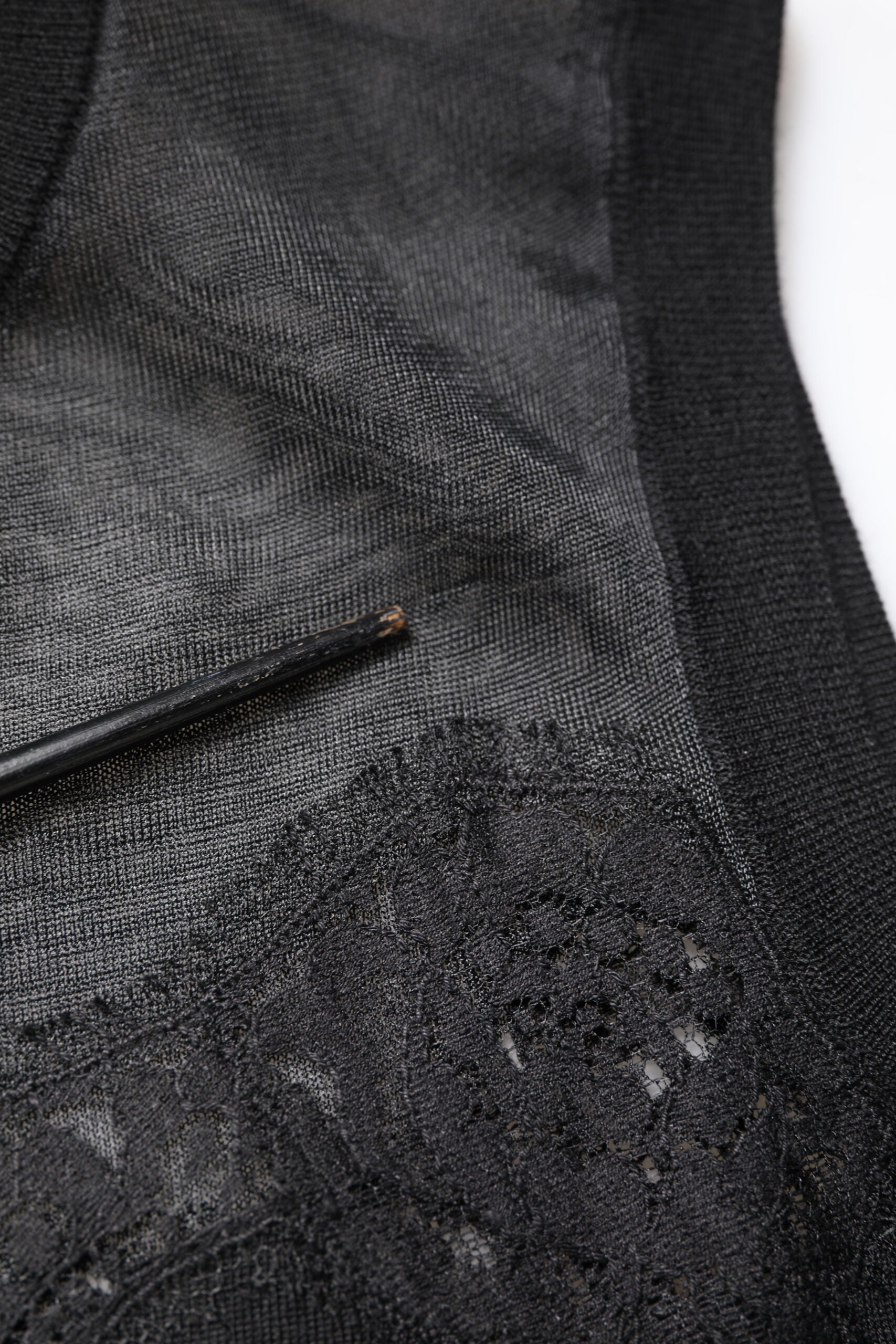 Black Lace Sheer Crew Neck Sleeveless Top