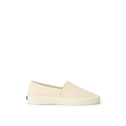Beige Leather Slip-On Loafer