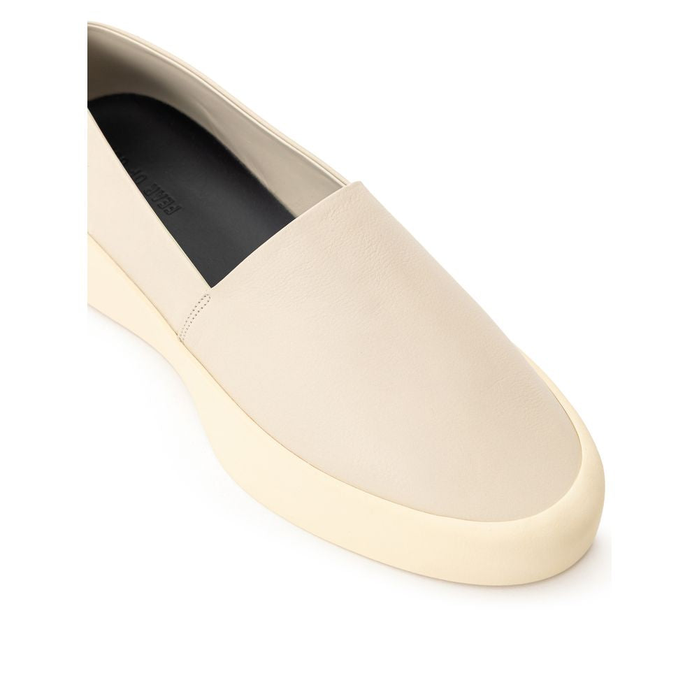 Beige Leather Slip-On Loafer