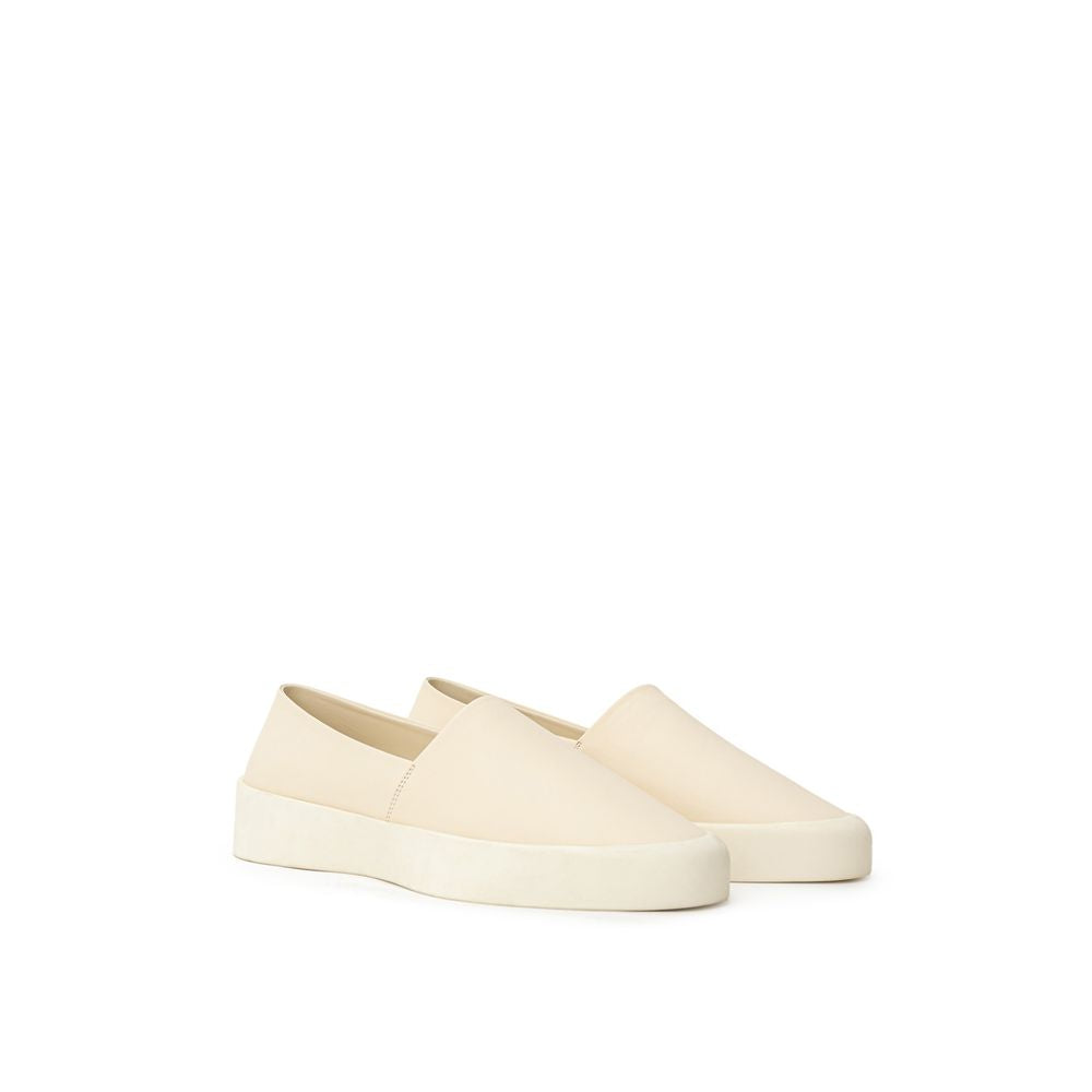 Beige Leather Slip-On Loafer